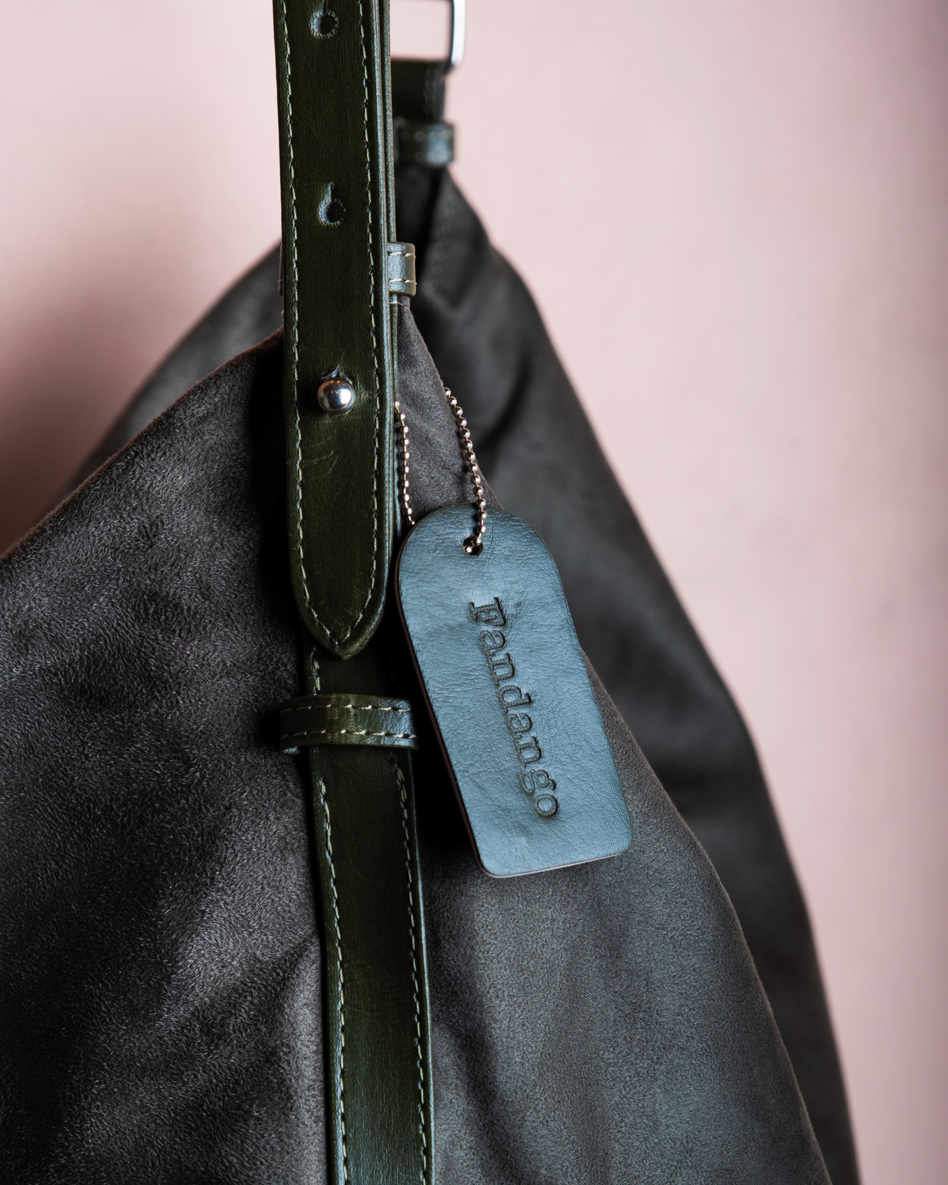 Sundarbans Suede Hobo Bag - Green